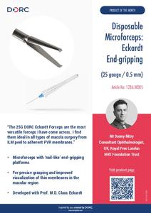 Disposable Microforceps: Eckardt End-gripping 25G (Danny Mitry, MD, UK)