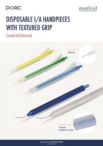Disposable I/A handpieces with textured grip (Medicel)